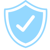 blå garanti logo