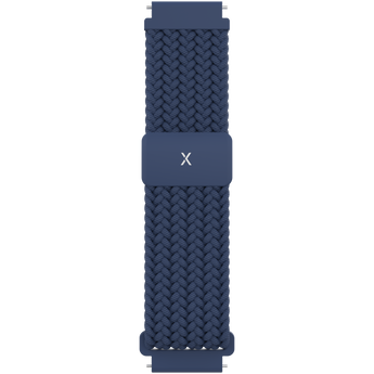 Mörkblått flätat klockarmband från Xplora, designat för komfort och en säker passform. Kompatibelt med smartklockan Xplora X6Play.