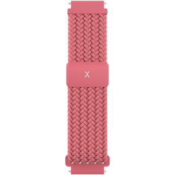Rosa flettet klokkereim for Xplora X6Play. Laget i slitesterkt og behagelig materiale med en trygg og justerbar passform.