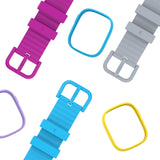 Färgglada X6Play-ramar och armband – skapa egna kombinationer med DreamPack tillbehör. 