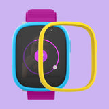 X6Play med blå ram, rosa armband och gul extra ram – mixa färger för lekfull design från dream tilbehørspakke