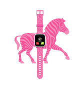 XGO3 Rosa klockarmband med zebramönster, djurinspirerad design för barnsmartklockor.