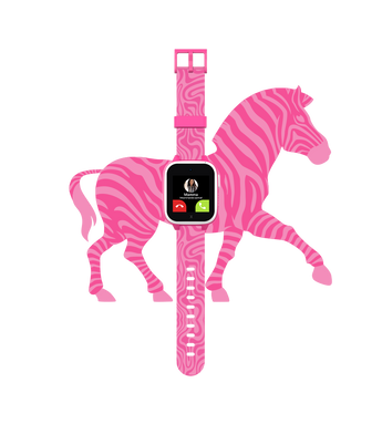 XGO3 Rosa klockarmband med zebramönster, djurinspirerad design för barnsmartklockor.