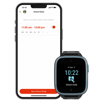 Skolemodus via xplora guardian app aktiveras pä mobil for smartklocka